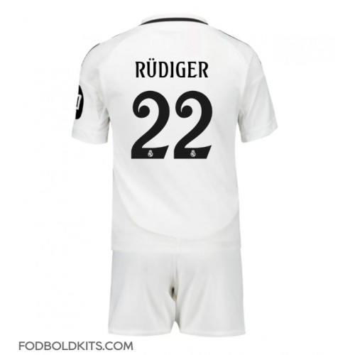 Real Madrid Antonio Rudiger #22 Hjemmebanesæt Børn 2024-25 Kortærmet (+ Korte bukser)